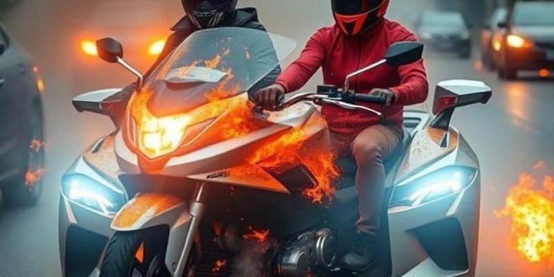 incendio em luxo dupla em moto deixa carro de r 1 milhao cremado em sp