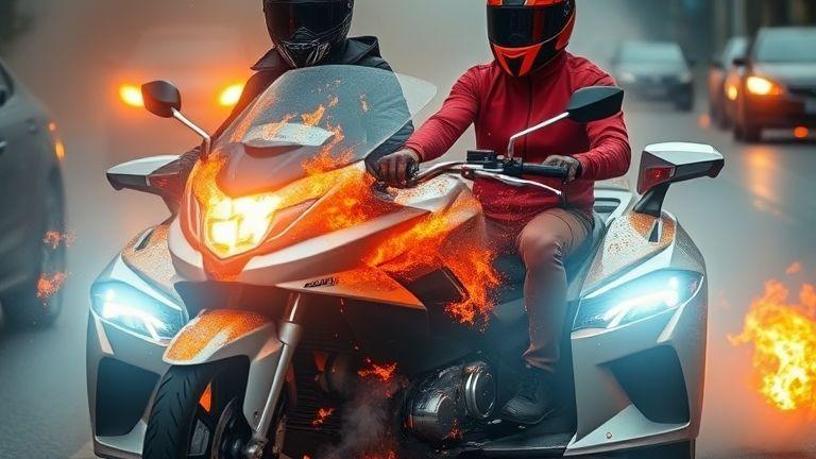 incendio em luxo dupla em moto deixa carro de r 1 milhao cremado em sp
